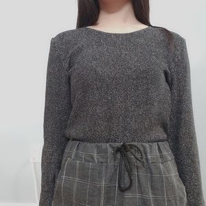 Grey/Black Woven Sweater